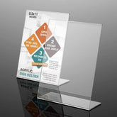 Olmecs Slanted Back Acrylic Sign Holder 8.5 x 11 Inches A4 Size (3Pc Pack)
